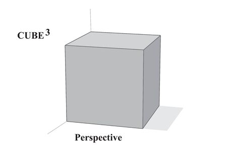 Cube perspective view on a white backgroundのイラスト素材