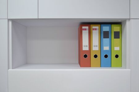 Office folders for documents on the shelfの写真素材