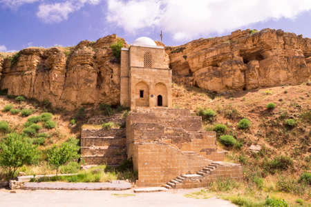 Maraza, Gobustan, Azerbaijan - 06.03.2021: Mausoleum of Diri Baba. An architectural monument of the 15th century.のeditorial素材