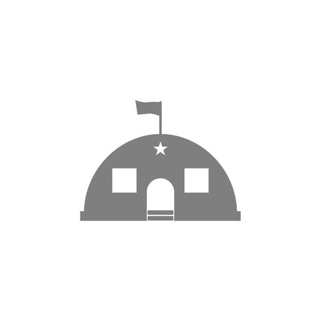 Barracks, military tent icon on white background illustration.のイラスト素材
