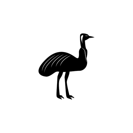 Australian ostrich icon. Elements of the fauna of Australia icon. Premium quality graphic design icon. Baby Signs, outline symbols collection icon for websites, web design, mobile on white background.のイラスト素材