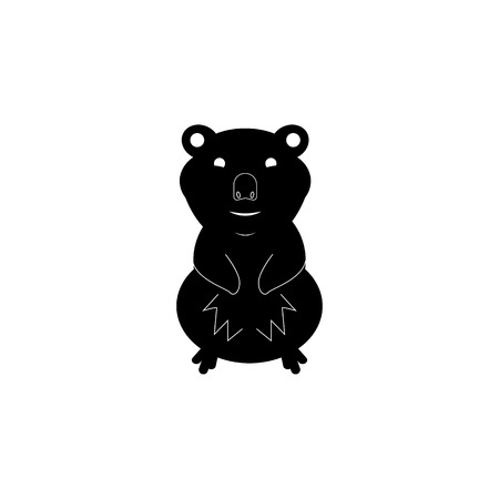 Quokka icon. Elements of the fauna of Australia icon. Premium quality graphic design icon. Baby Signs, outline symbols collection icon for websites, web design, mobile app on white background.のイラスト素材