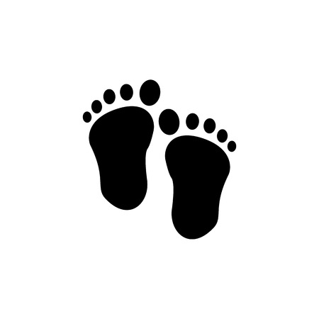 Traces of baby feet icon. Baby element icon. Premium quality graphic design icon. Signs, outline symbols collection icon for websites, web design, mobile app, info graphics on white background.のイラスト素材