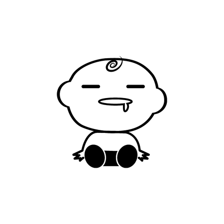 Sleeping baby boy icon. Baby element icon. Premium quality graphic design icon. Signs, outline symbols collection icon for websites, web design, mobile app, info graphics on white background.のイラスト素材