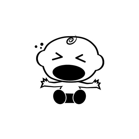Crying Baby boy icon. Baby element icon. Premium quality graphic design icon. Signs, outline symbols collection icon for websites, web design, mobile app, info graphics on white background.のイラスト素材