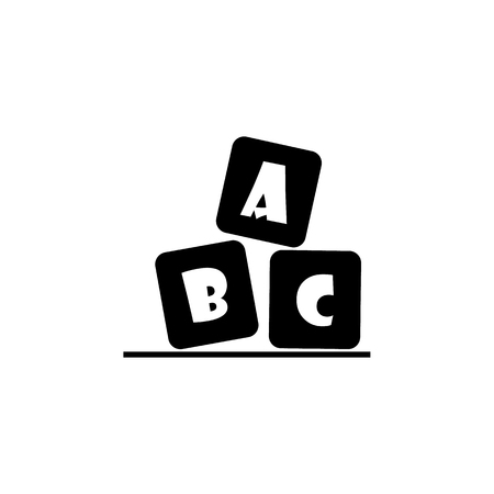 Alphabet cubes with letters A,B,C icon. Baby element icon. Premium quality graphic design icon. Signs, outline symbols collection icon for websites, web design, mobile app, info graphics on white background.のイラスト素材