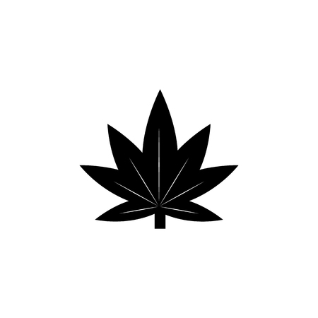 Marijuana leaf icon or cannabis icon. Human weakness, Addiction element icon. Premium quality graphic design. Signs, outline symbols collection icon for websites, web design on white background.のイラスト素材