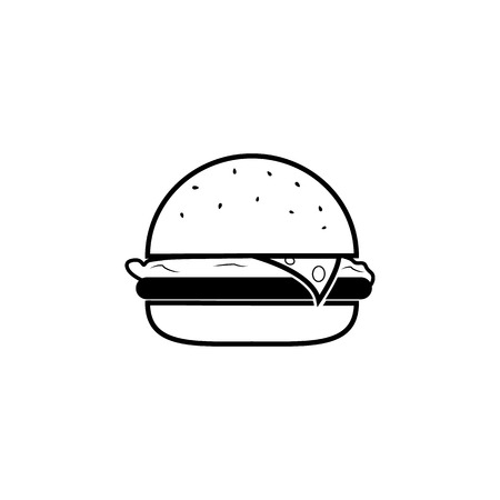 Fast Food icon. Human weakness, Addiction element icon. Premium quality graphic design. Signs, outline symbols collection icon for websites, web design on white background.のイラスト素材