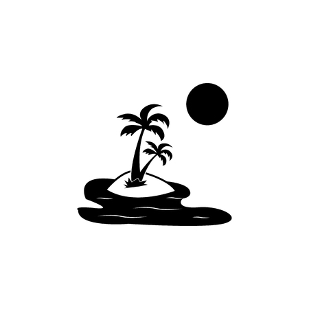 Exotic island icon on white background illustration.のイラスト素材