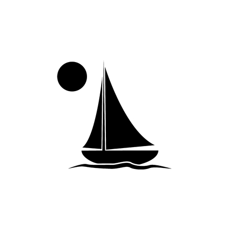 Yacht icon. Boat ship vector on white backgroundのイラスト素材