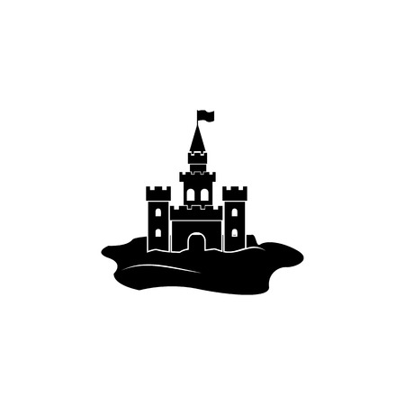 Sand castle icon on white background illustration.のイラスト素材