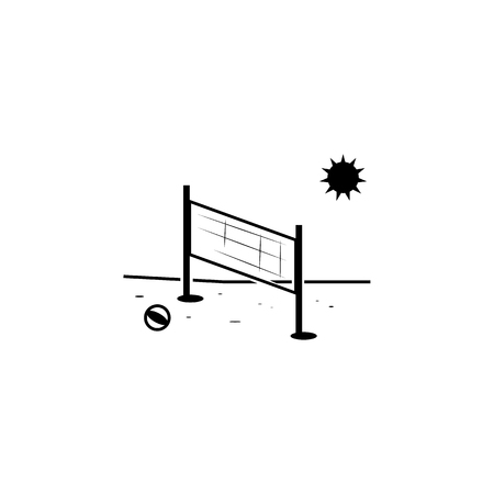Beach volleyball icon. Beach holidays simple icon. Travel element icon. Premium quality graphic design. Signs, outline symbols collection icon for websites, web design on white backgroundのイラスト素材