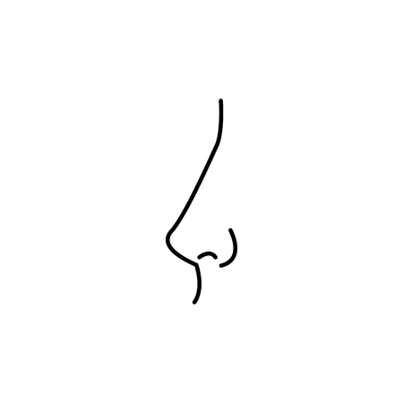 Nose icon. Body part element. Premium quality graphic design. Signs, outline symbols collection, simple thin line icon for websites, web design, mobile app, info graphics on white background.のイラスト素材