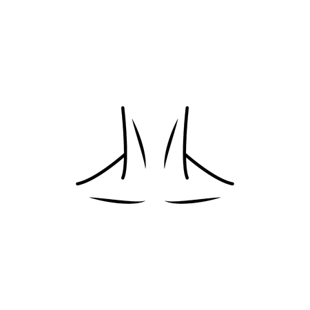 Neck icon. Body part element. Premium quality graphic design. Signs, outline symbols collection, simple thin line icon for websites, web design, mobile app, info graphics on white background.のイラスト素材
