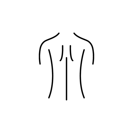 Female back shoulder icon. Body part element. Premium quality graphic design. Signs, outline symbols collection, simple thin line icon for websites, web design, mobile app, info graphics on white background.のイラスト素材