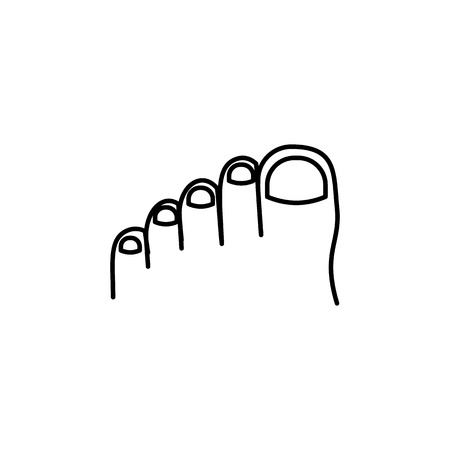 Toes foot icon. Body part element. Premium quality graphic design. Signs, outline symbols collection, simple thin line icon for websites, web design, mobile app, info graphics on white background.のイラスト素材