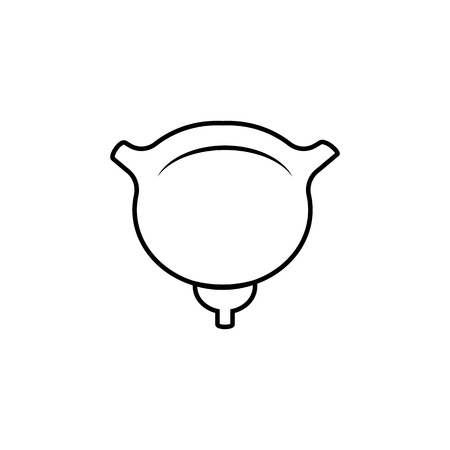 Bladder icon. Body part element. Premium quality graphic design. Signs, outline symbols collection, simple thin line icon for websites, web design, mobile app, info graphics on white background.のイラスト素材