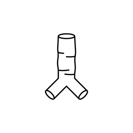 Human trachea icon. Body part element. Premium quality graphic design. Signs, outline symbols collection, simple thin line icon for websites, web design, mobile app, info graphics on white background.のイラスト素材