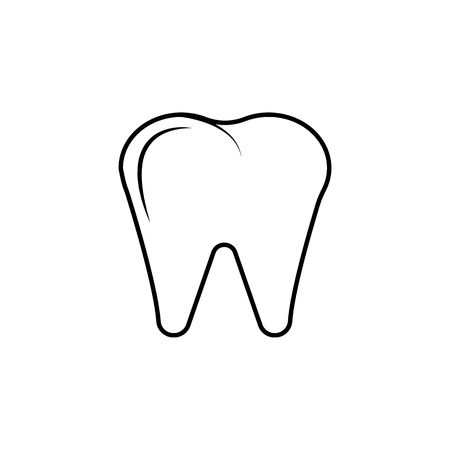 Premium tooth icon in line style. High quality sign and symbol on a white background. Vector outline pictogram for info-graphic, web design and app development on white background.のイラスト素材