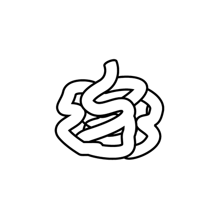 Intestines symbol or icon. Body part element. Premium quality graphic design. Signs, outline symbols collection, simple thin line icon for websites, web design, mobile app, info graphics on white background.のイラスト素材