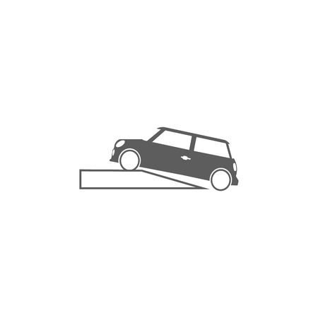 Car on a lift icon. Elements of car repair icon. Premium quality graphic design. Signs, outline symbols collection icon for websites, web design, mobile app, info graphic on white backgroundのイラスト素材