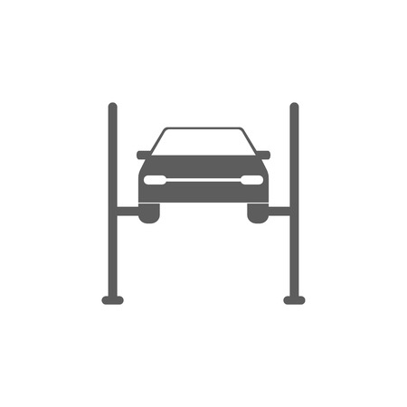 Car on a lift icon. Elements of car repair icon. Premium quality graphic design. Signs, outline symbols collection icon for websites, web design, mobile app, info graphic on white background.のイラスト素材