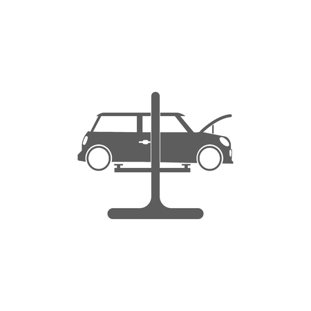 Car on a lift icon. Elements of car repair icon. Premium quality graphic design. Signs, outline symbols collection icon for websites, web design, mobile app, info graphic on white background.のイラスト素材