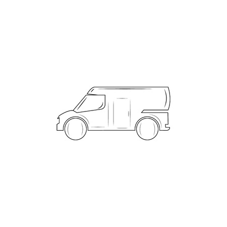 Van line Icon on white background illustration.のイラスト素材