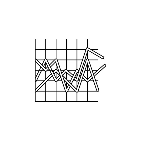 Line graph type chart icon. Trend diagram element icon. Business analytics concept design icon. Signs and symbols icon for websites, web design, mobile, info graphics on white backgroundのイラスト素材