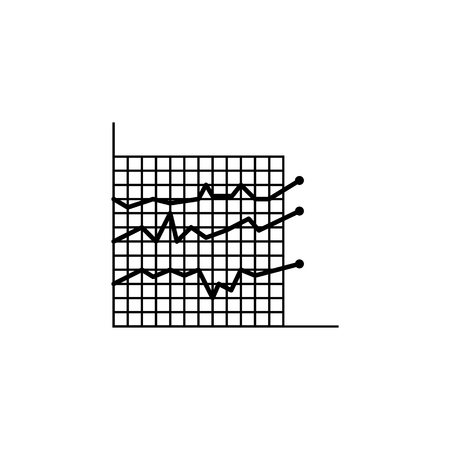 Line graph type chart icon. Trend diagram element icon. Business analytics concept design icon. Signs and symbols icon for websites, web design, mobile, info graphics on white background.のイラスト素材