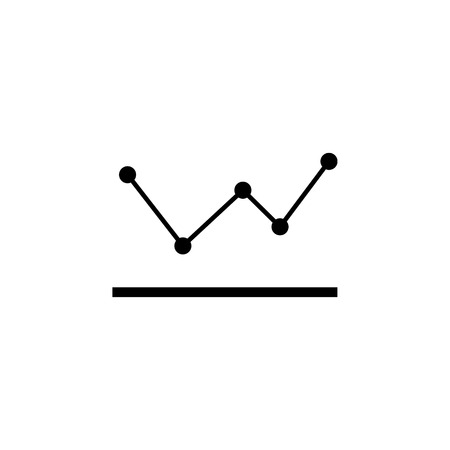 Line graph type chart icon. Trend diagram element icon. Business analytics concept design icon. Signs and symbols icon for websites, web design, mobile, info graphics on white backgroundのイラスト素材