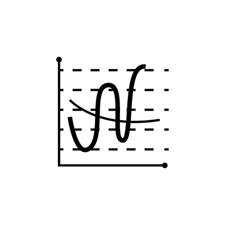 Line graph type chart icon. Trend diagram element icon. Business analytics concept design icon. Signs and symbols icon for websites, web design, mobile, info graphics on white background.のイラスト素材