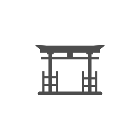 Chinese Gate icon. Elements of Chinese culture icon. Premium quality graphic design icon. Baby Signs, outline symbols collection icon for websites, web design, mobile app on white backgroundのイラスト素材