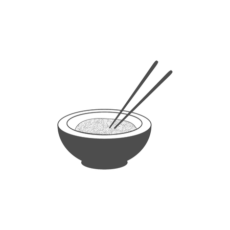 Rice icon. Elements of Chinese culture icon. Premium quality graphic design icon. Baby Signs, outline symbols collection icon for websites, web design, mobile app on white background.のイラスト素材
