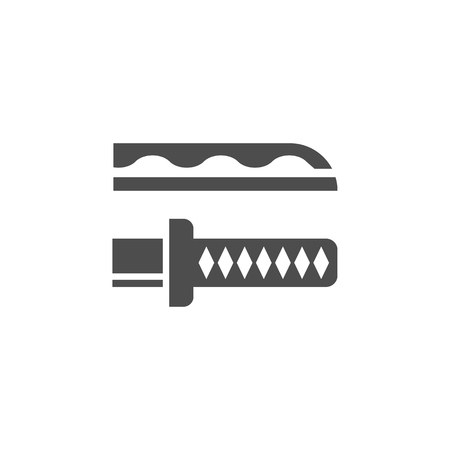 Chinese katana icon. Elements of Chinese culture icon. Premium quality graphic design icon. Baby Signs, outline symbols collection icon for websites, web design, mobile app on white background.のイラスト素材