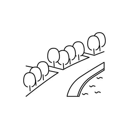 City park line icon. Element for mobile concept and web apps. Thin line vector icon for website design and development, app development. Premium icon on white backgroundのイラスト素材