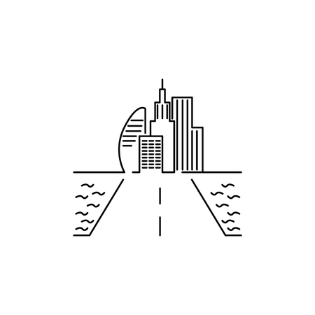 City scape line icon. Element for mobile concept and web apps. Thin line vector icon for website design and development, app development. Premium icon on white backgroundのイラスト素材