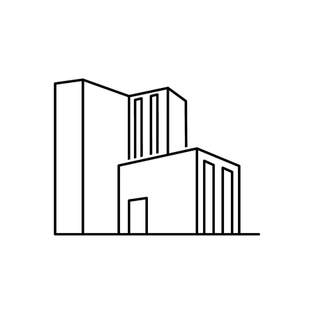 City scape line icon. Element for mobile concept and web apps. Thin line vector icon for website design and development, app development. Premium icon on white background.のイラスト素材