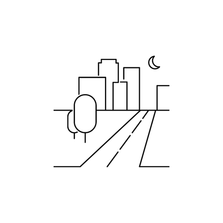 City scape line icon. Element for mobile concept and web apps. Thin line vector icon for website design and development, app development. Premium icon on white background.のイラスト素材