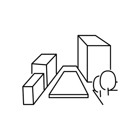 City scape line icon. Element for mobile concept and web apps. Thin line vector icon for website design and development, app development. Premium icon on white backgroundのイラスト素材