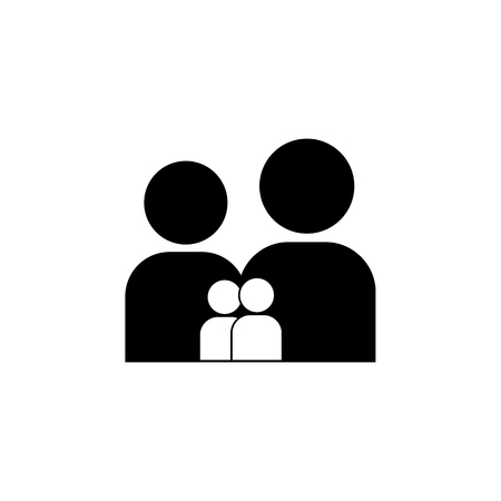 family icon. Simple black family icon. Can be used as web element, family design icon on white backgroundのイラスト素材