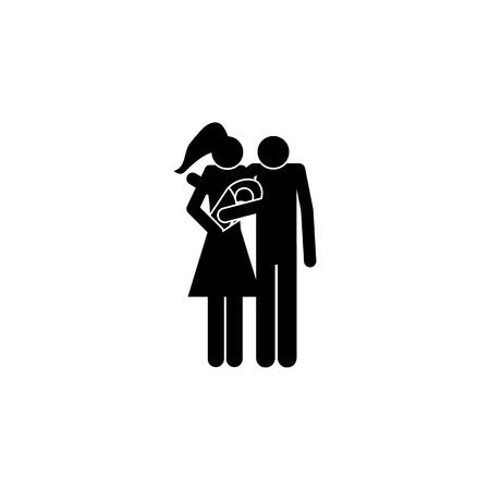 couple with a baby icon. Element of a happy family icon. Premium quality graphic design icon.のイラスト素材