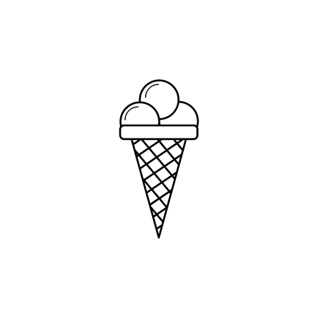 Ice cream line icon on white backgroundのイラスト素材