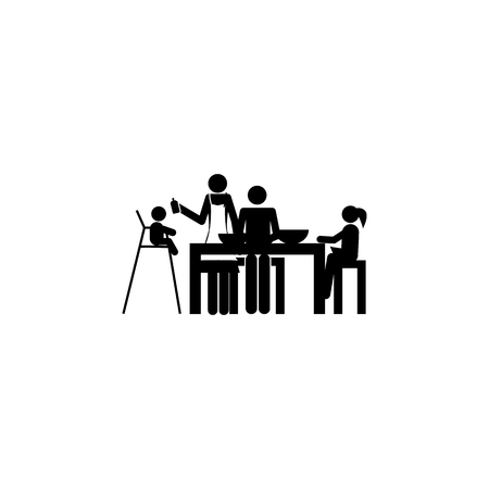 family dinner icon. Element of a happy family icon. Premium quality graphic design icon. Signs and symbols collection icon for websites, web design, mobile app on white backgroundのイラスト素材
