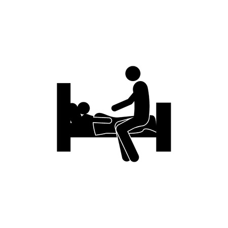 father puts the child to bed icon. Element of a happy family icon. Premium quality graphic design icon. Signs and symbols collection icon for websites, web design, mobile app on white backgroundのイラスト素材