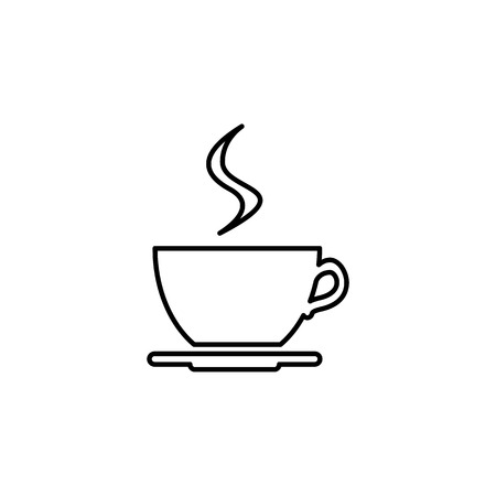 cup of coffee icon line icon on white backgroundのイラスト素材