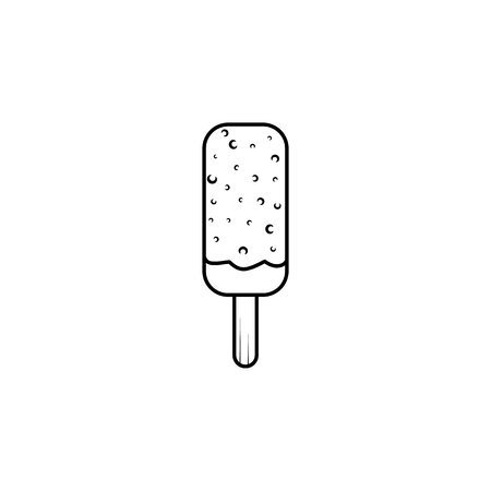 ice lolly line icon on white backgroundのイラスト素材