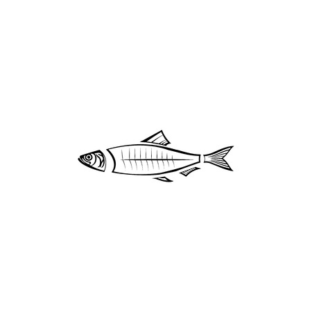 A skeleton of herring icon. Fish and sea products elements.のイラスト素材