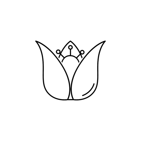 Abstract type of flowers line icon on white backgroundのイラスト素材