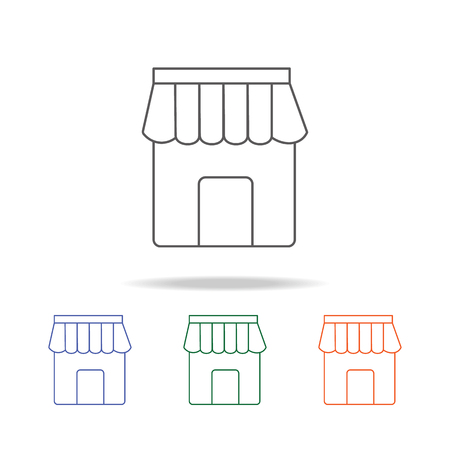 store icon. Element of a shopping multi colored icon for mobile concept and web apps. Thin line icon for website design and development, app development. Premium icon on white backgroundのイラスト素材